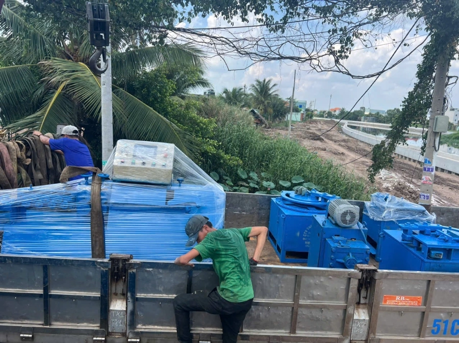 Máy cắt uốn sắt Nguyên Bảo tại công trình