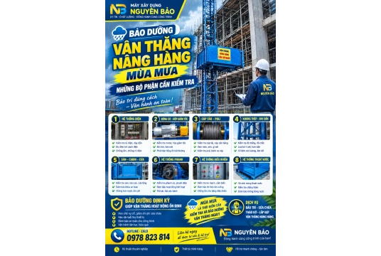 Bảo Dưỡng Vận Thăng Mùa Mưa: 10 Hạng Mục Cần Kiểm Tra