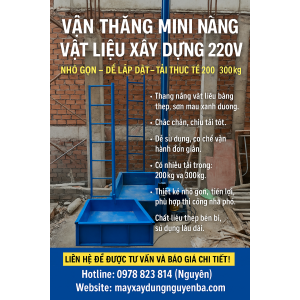  Vận Thăng Mini Cho Nhà Phố – Chạy Điện 220V- Dễ dàng  tháo -lắp đặt 